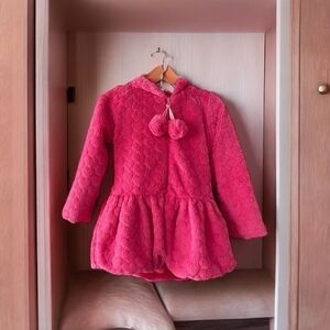 Girls Jacket American Widgeon Pink Faux Fur Heart Coat Toddler Zip Front Jacket